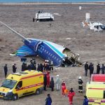 A drone view shows emergency specialists working at the crash site of an Azerbaijan Airlines passenger plane near the city of Aktau, Kazakhstan December 25, 2024. — Reuters