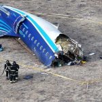 A drone view shows emergency specialists working at the crash site of an Azerbaijan Airlines passenger plane near the city of Aktau, Kazakhstan December 25, 2024. — Reuters