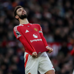 Manchester United's Bruno Fernandes reacts after missing a chance to score. Photo: Reuters