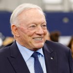 Jerry Jones on the field during warm ups