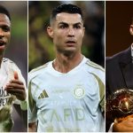 (Left to right) This combination of images shows Real Madrids Vinicius Junior, Al Nassrs Cristiano Ronaldo and Manchester Citys Rodri. — Reuters/File