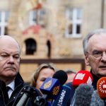 German Chancellor Olaf Scholz looks on as Prime Minister of Saxony-Anhalt Reiner Haseloff speaks to the media during a visit to the site where a car drove into a crowd of a Christmas market in Magdeburg, Germany December 21, 2024. — Reuters