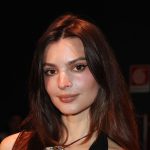 Emily Ratajkowski Wore a Plunging Slinky LBD for Christmas