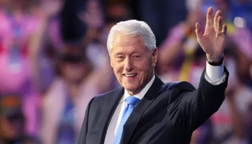 Former US President Bill Clinton arrives to speak on the third day of the Democratic National Convention in Chicago, Illinois on August 21, 2024.— AFP