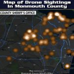 A map indicating drone density in Monmouth County, New Jersey. 