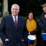 Prince Andrew leaves after attending the Christmas Day service at St Mary Magdalene Church in Sandringham in 2022