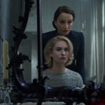 Kristin Scott Thomas as Mrs Danvers and Lily James as Mrs de Winter in Ben Wheatley’s ‘Rebecca’