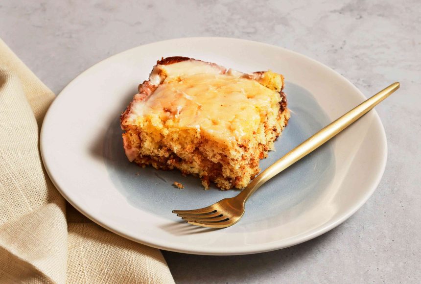 I Tried Reddit’s Favorite Cinnamon Roll Poke Cake—and It's Perfect for Brunch or Dessert