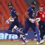 Indias Virat Kohli (left) in action with Rohit Sharma at Narendra Modi Stadium, Ahmedabad, in India on March 20, 2021. —Reuters