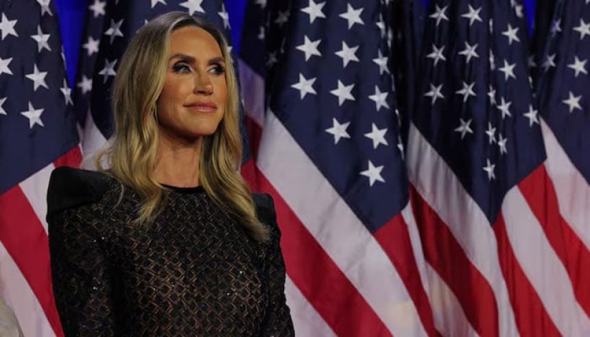 Lara Trump looks on at a rally at the Palm Beach County Convention Center in West Palm Beach, Florida, US, November 6, 2024. — Reuters