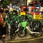 Pile-up: Lime bikes are regularly parked on pavements and outside Tube stations