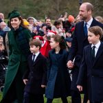 The Princess of Wales, Prince Louis, Princess Charlotte, the Prince of Wales, and Prince George attending the Christmas Day morning church service at St Mary Magdalene Church in Sandringham, Norfolk.