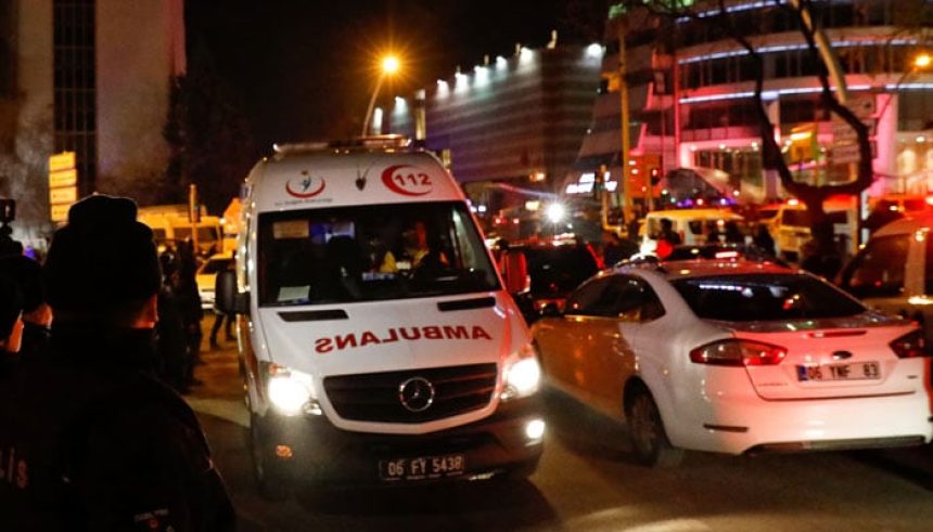 A representational image shows an ambulance outside an gallery in Ankara, Turkey on December 19, 2016. — Reuters