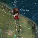 Santa travels over the Yellow Sea