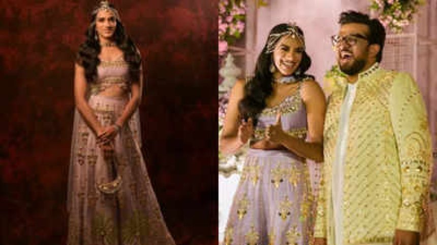 PV Sindhu wore a lilac sharara for her 'Bridgerton'-themed Mehendi ceremony