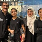 Mahnoor Ali (second left) at the US Junior Open Squash Championships. — Reporter