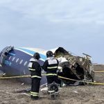 The wreckage of the Azerbaijani Airlines-operated Embraer 190, flight J2-8243, near Kazakhstans Aktau city on December 35, 2024. — AFP