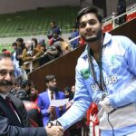 Pakistan Muslim League-Nawaz Member of National Assembly, Dr Tariq Fazal Chaudhary presenting medal to Taekwondo athlete at Pakistan Sports Complex, Islamabad, December 18, 2024. — Facebook/PakistanSportsBoard