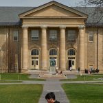 Cornell campus buildings and courtyard