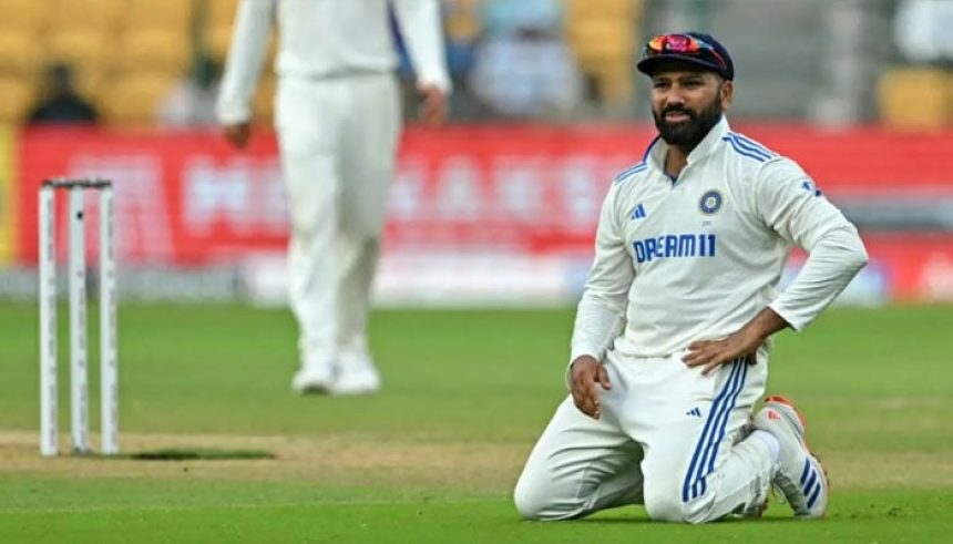 Rohit Sharma reacts during the a Test match. — AFP/File