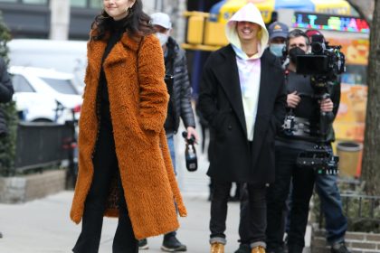 Selena Gomez on the set of Only Murders in the Building which is filmed in New York City.