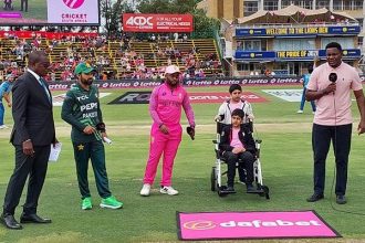 Pakistan and South Africa skippers during the toss on December 22, 2024. — Facebook/@PakistanCricketBoard