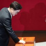 National Assembly Speaker Woo Won-shik casts his ballot for the impeachment motion of South Korean acting President and Prime Minister Han Duck-soo during a plenary session at the National Assembly in Seoul, South Korea, December 27, 2024. — Reuters