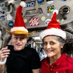 NASA astronauts Sunita “Suni” Williams and Barry “Butch” Wilmore embraced the holiday spirit with some festive gear aboard the ISS