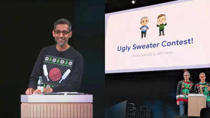 You won't believe what Sundar Pichai wore to Google's Ugly Sweater Contest!