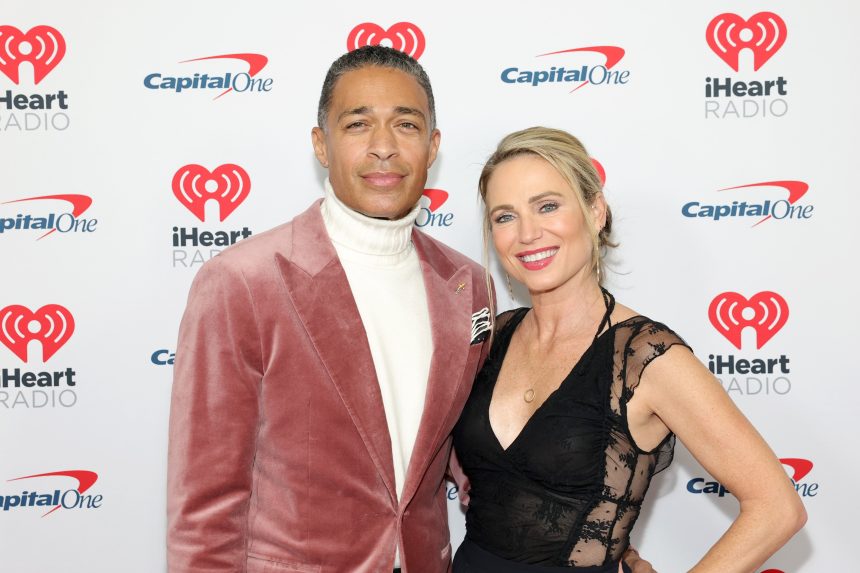 TJ Holmes (left) and Amy Robach (right) have both been married twice