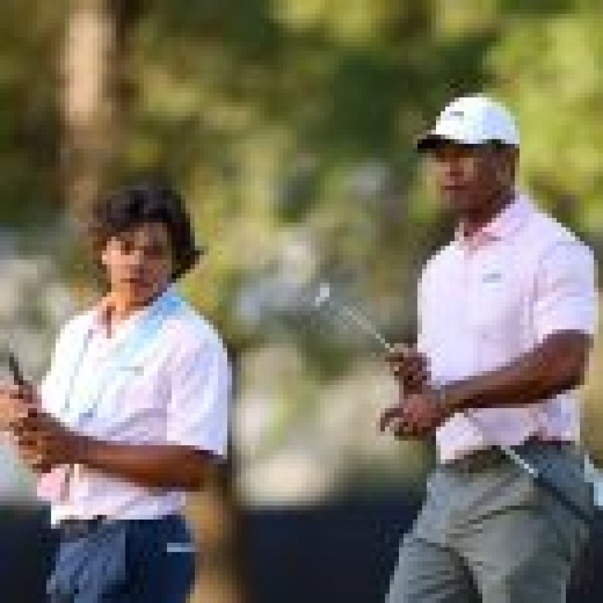 Tiger trying to hold off son for 18: 'Day is coming'