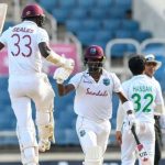 West Indian players react during a Test match against Pakistan. — AFP/File