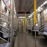 An empty subway car is seen during the morning rush in New York City, US, March 19, 2020. — Reuters