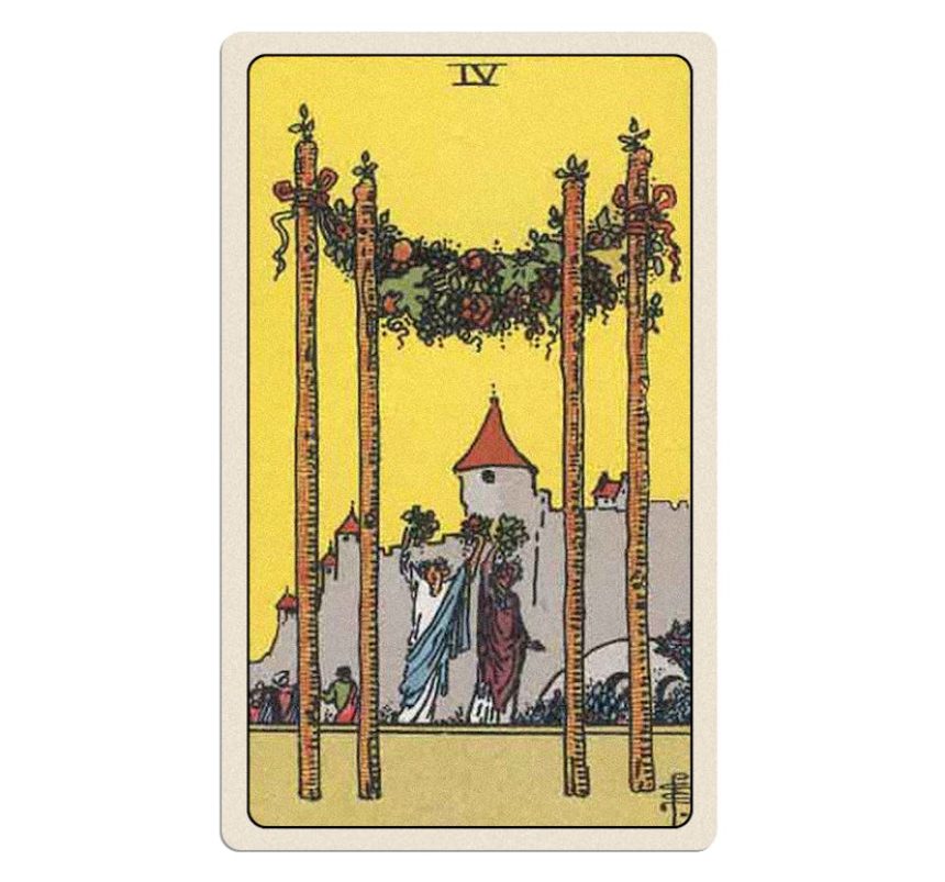 Your tarot card for Thursday, December 19, 2024 is the Four of Wands.