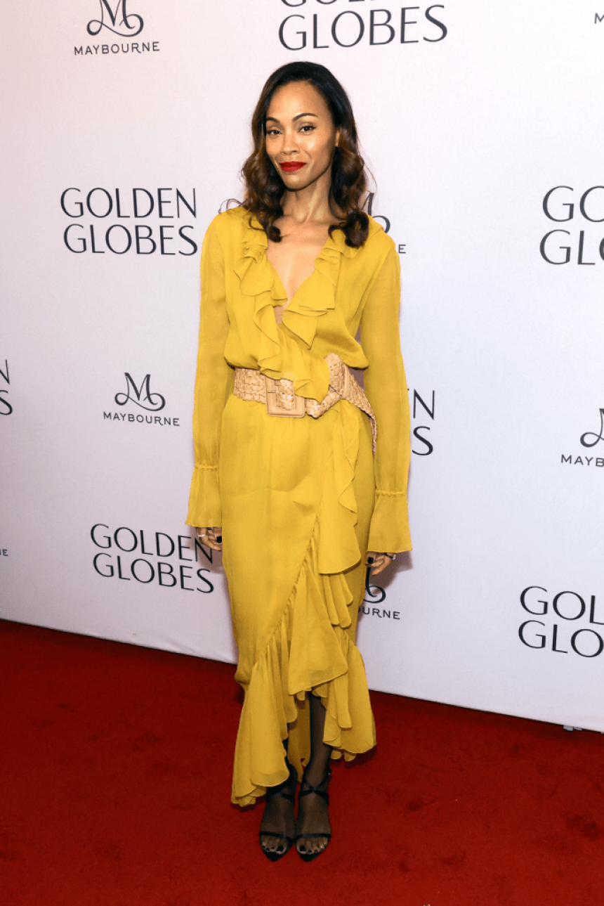 Zoe Saldaña attends the Golden Globes First-Time Nominee Celebration at The Maybourne Beverly Hills on December 17, 2024 in Beverly Hills, California.