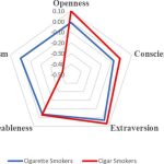 Example of 5 key personality types shown with smoking variation as example