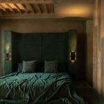 Wood paneled bedroom at a Mexico City Airbnb.