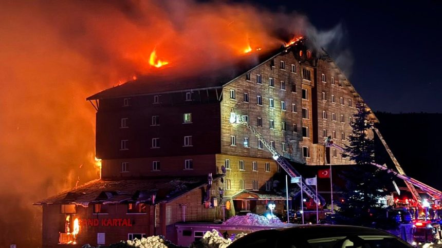 Turkish ski restaurant fire