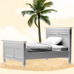 a conceptual image of a bed on the beach