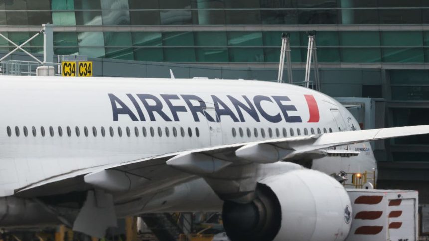 Air France plane is seen at the Toronto Pearson Airport in Toronto, Canada on June 12, 2023. (Photo by Jakub Porzycki/NurPhoto via Getty Images)