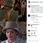 Anne Hathaway compares Jeremy Strong's Golden Globes bucket hat to one from 'The Princess Diaries.'