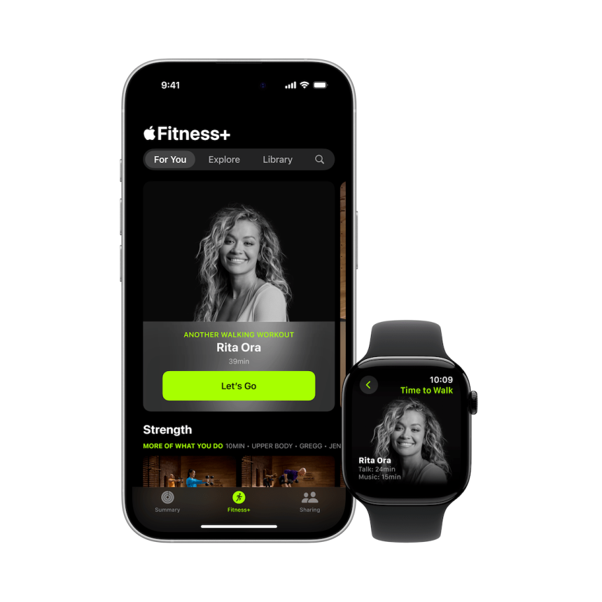 Photo of Apple Fitness+ "Time to Walk" program featuring Rita Ora