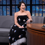 Actress Auli'i Cravalho during an interview with host Seth Meyers on January 9, 2025