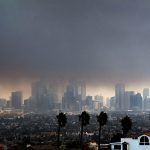 Los Angeles downtown smoke due to wildfire