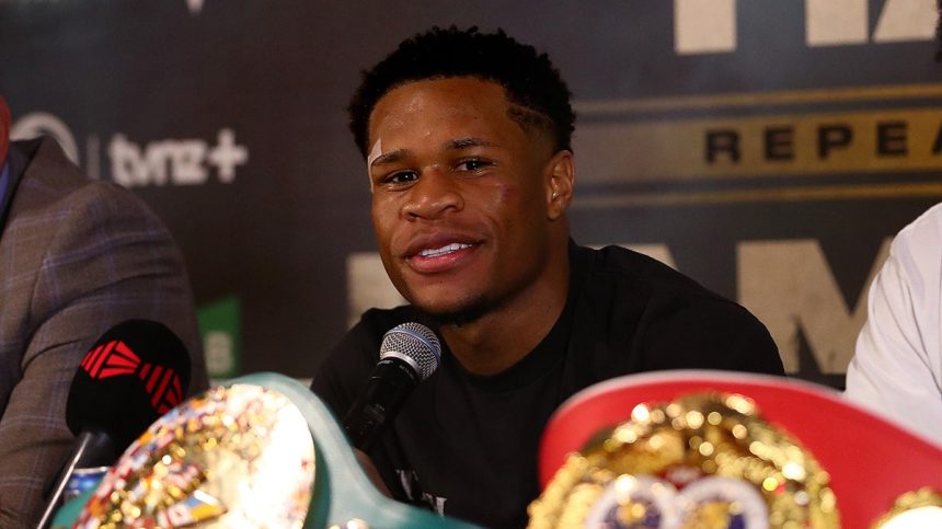 Devin Haney at a press conference