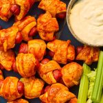 Buffalo Pigs in a Blanket With Blue Cheese Dressing Is an Automatic Touchdown