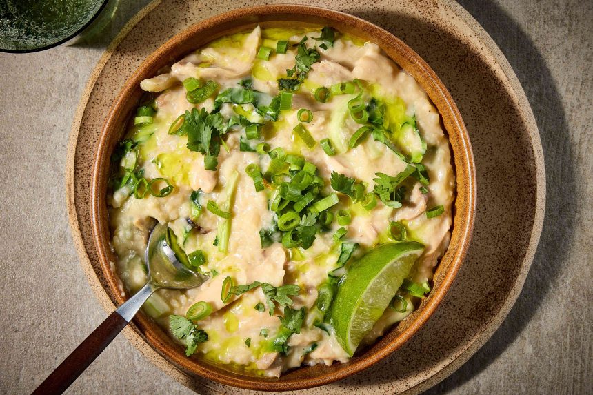 Chicken Congee With Coconut and Ginger Is Restorative Soup In a Bowl