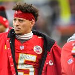 Patrick Mahomes looks on