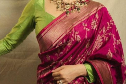 Contrasting sari-blouse combinations that would be a hit during the wedding season