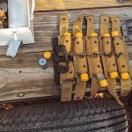 A stockpile of homemade explosives federal agents seized when they arrested Brad Spafford in Dec. 2024 is laid out on a table.